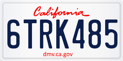 CA license plate 6TRK485