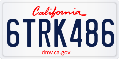 CA license plate 6TRK486