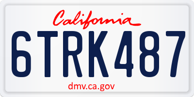 CA license plate 6TRK487