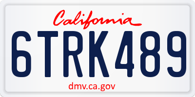 CA license plate 6TRK489