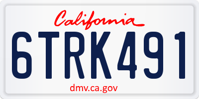 CA license plate 6TRK491