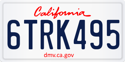 CA license plate 6TRK495