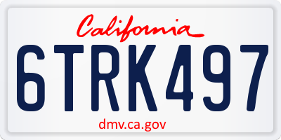 CA license plate 6TRK497