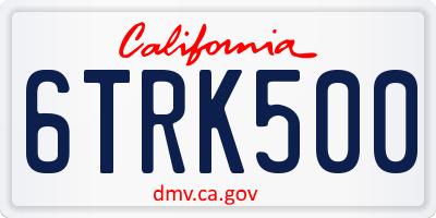 CA license plate 6TRK500