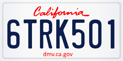 CA license plate 6TRK501