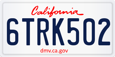 CA license plate 6TRK502