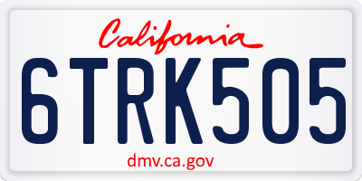 CA license plate 6TRK505