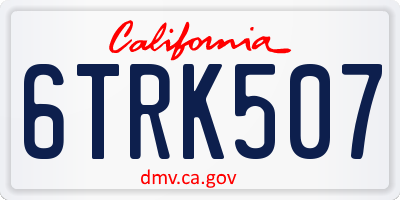 CA license plate 6TRK507