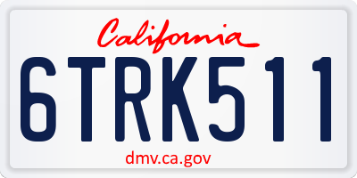 CA license plate 6TRK511