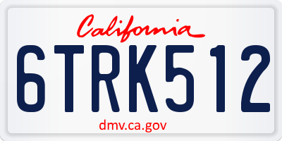 CA license plate 6TRK512
