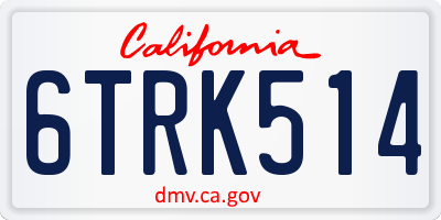 CA license plate 6TRK514