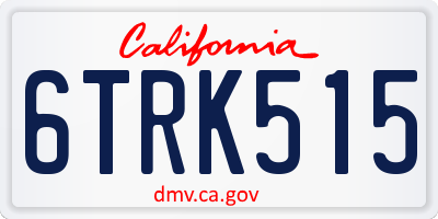 CA license plate 6TRK515