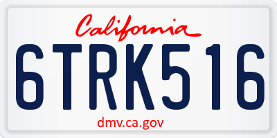 CA license plate 6TRK516