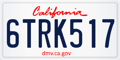 CA license plate 6TRK517