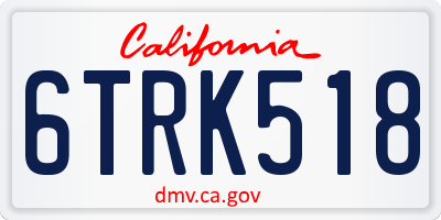 CA license plate 6TRK518