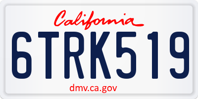 CA license plate 6TRK519