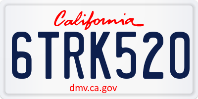 CA license plate 6TRK520