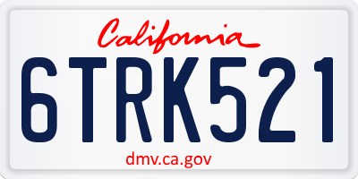 CA license plate 6TRK521