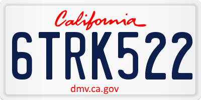 CA license plate 6TRK522