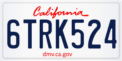 CA license plate 6TRK524