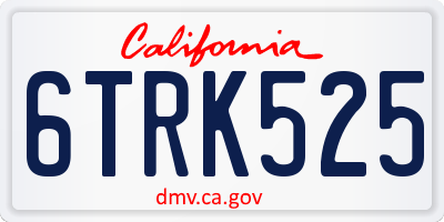 CA license plate 6TRK525