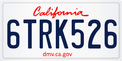 CA license plate 6TRK526