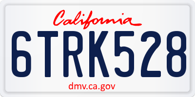 CA license plate 6TRK528