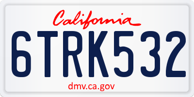 CA license plate 6TRK532