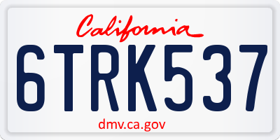 CA license plate 6TRK537