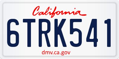 CA license plate 6TRK541