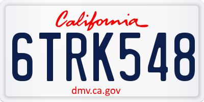 CA license plate 6TRK548