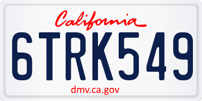 CA license plate 6TRK549