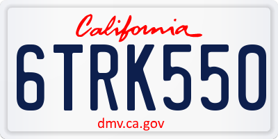 CA license plate 6TRK550