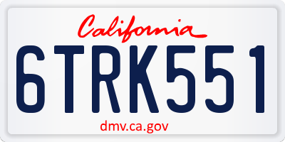 CA license plate 6TRK551