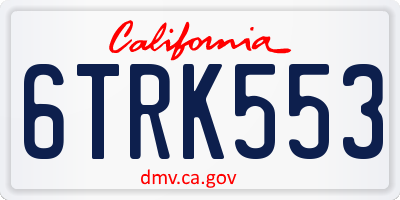 CA license plate 6TRK553