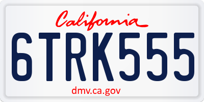 CA license plate 6TRK555