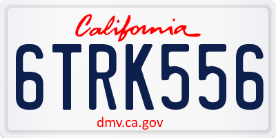 CA license plate 6TRK556