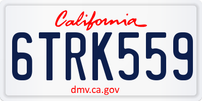 CA license plate 6TRK559