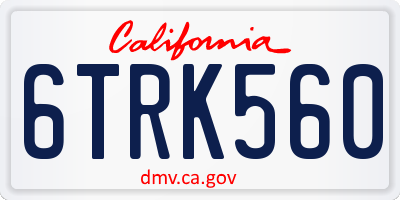 CA license plate 6TRK560