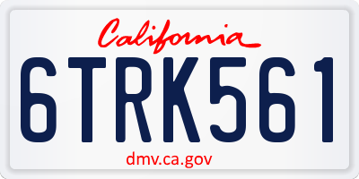 CA license plate 6TRK561