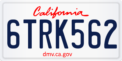 CA license plate 6TRK562