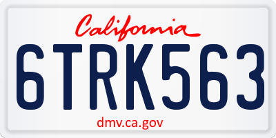 CA license plate 6TRK563