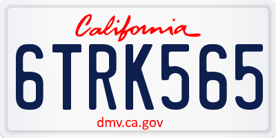 CA license plate 6TRK565