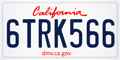 CA license plate 6TRK566