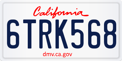 CA license plate 6TRK568