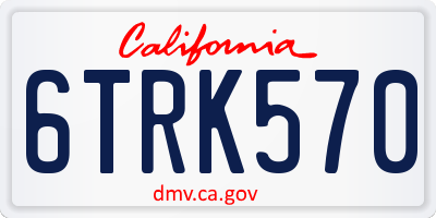 CA license plate 6TRK570