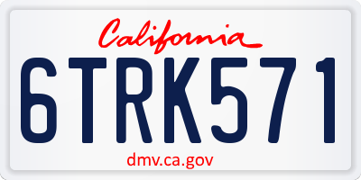 CA license plate 6TRK571