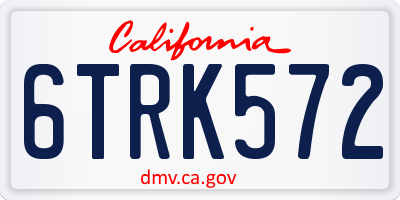 CA license plate 6TRK572