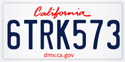 CA license plate 6TRK573