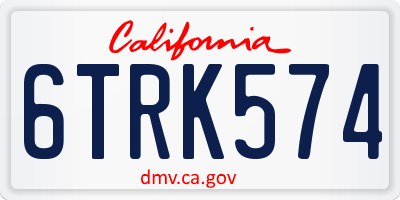 CA license plate 6TRK574